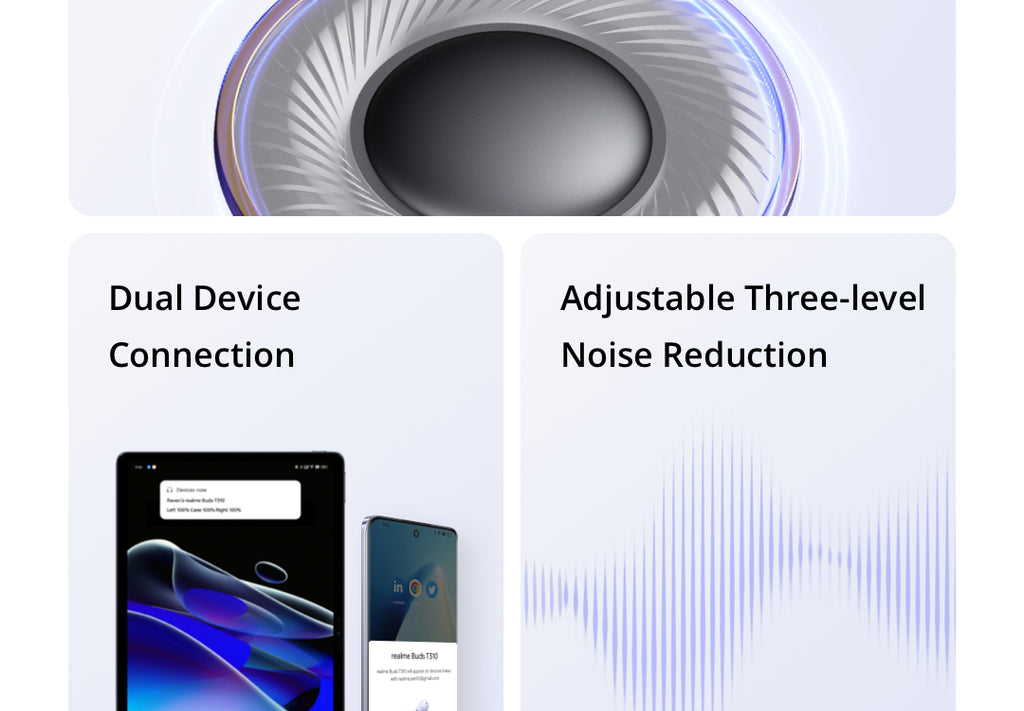 realme Buds T310 True Wireless in-Ear Earbuds, Vibrant Black with 46dB Hybrid ANC, 360° Spatial Audio, 12.4mm Dynamic Bass Driver, Upto 40Hrs Battery, Fast Charging